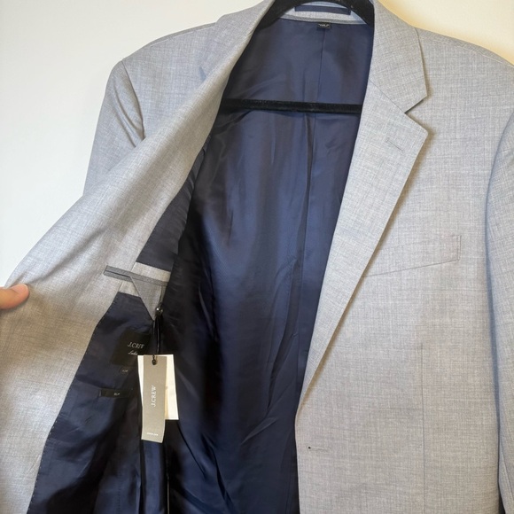 J.Crew Ludlow Light Gray Loro Piana Super 120’s Wool Suit Jacket size 40R NWT - Picture 2 of 12